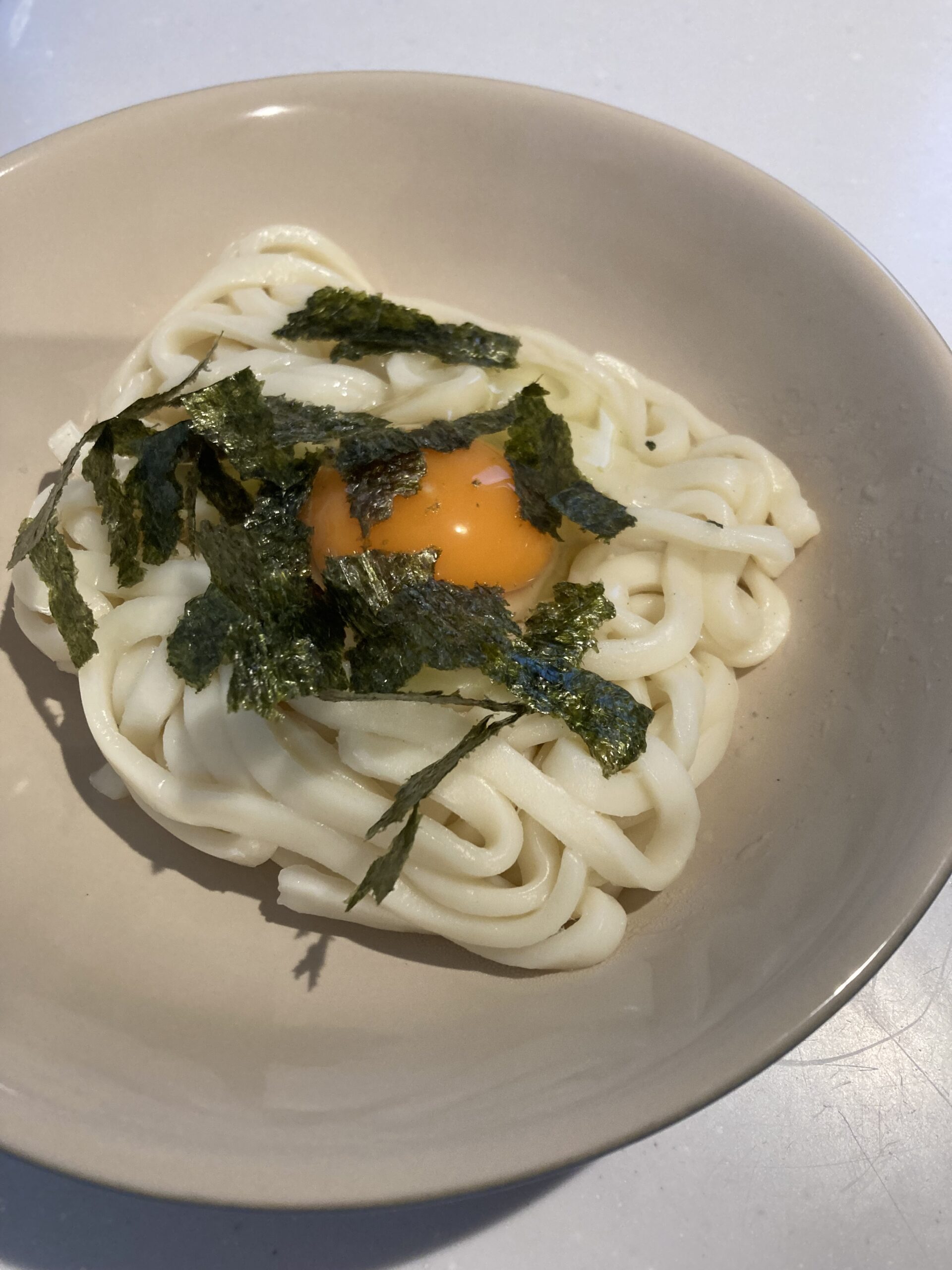 白出しの釜玉うどん
